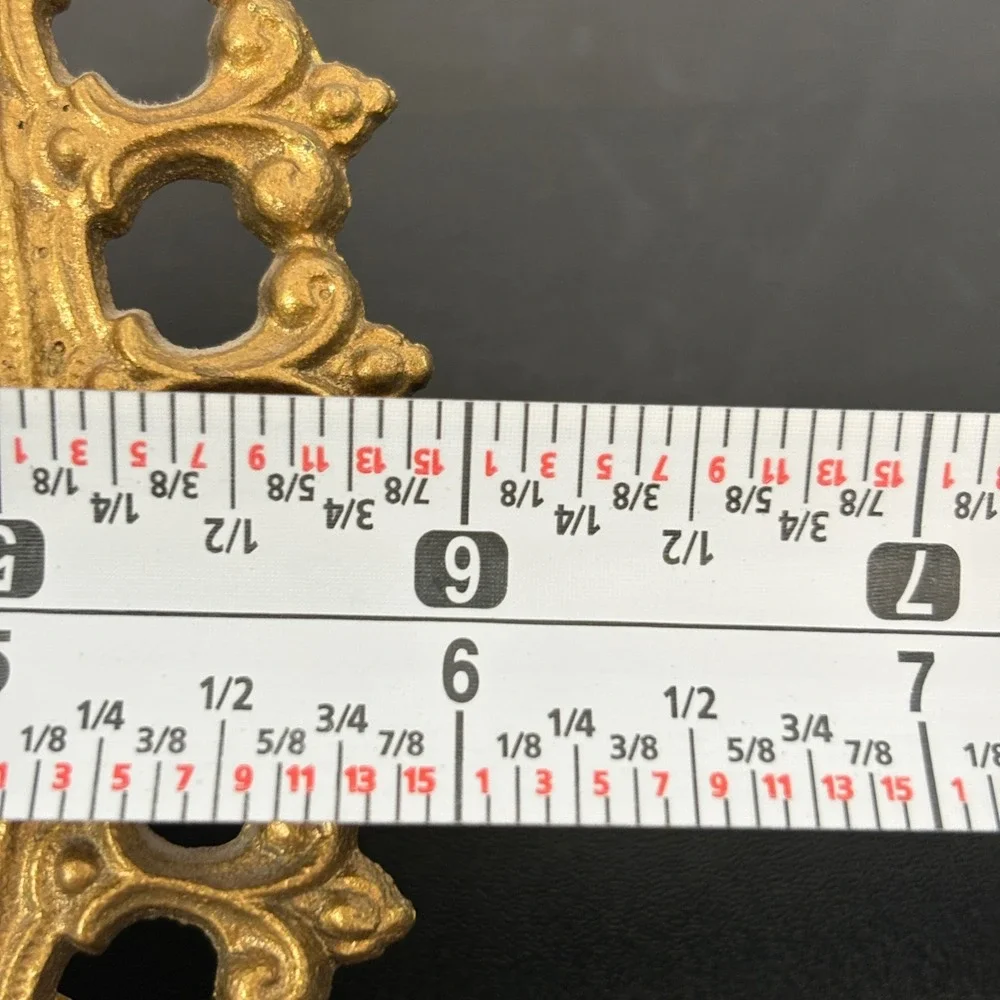 Unbranded‎ Vintage Tabletop Mirror 9x7 Gold Ornate Fleur De Lis Frame Vanity